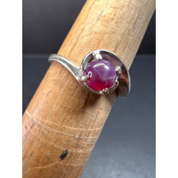 Vintage 14k white gold star ruby estate ring size 6 - Picture 12 of 16
